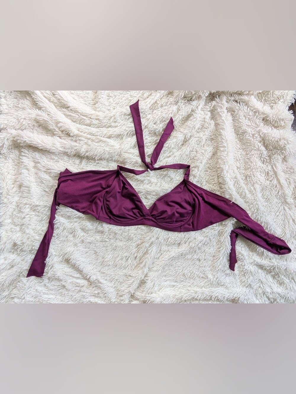 Athleta Halter Bikini Bra Swim Top Unpadded Plum Purple Size 32 B/C